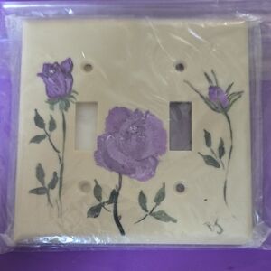 Floral Light Switch Cover with Purple Roses
